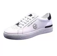 philipp plein leather low trainers qp white black